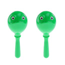 1 Pair Plastic Red+Green Hand Percussion Maraca for Kids Baby Toddle Musical Toys Birthday Gift 6.29inch