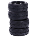 4 Pieces 64mm Rubber On Road Tyre Drift Tires Wheel Rim 12mm Hub for 1/10 HSP HPI RC Drifting Car Parts 907B-6081