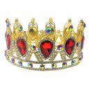 Vintage Bridal Crown Baroque Red Waterdrop Crystal Wedding Tiara Women Ladies Hair Accessory Headdress