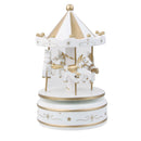Wooden Merry-Go-Round Carousel Wind Up Music Box Kids Gift-White