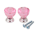 2pcs Diamond Shape Cabinet Door Drawer Pull Handle Knob Pink Color