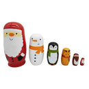 Wooden Russian Nesting Dolls 6Pcs Cute Santa Claus Traditional Wishing Matryoshka Sorting and Stacking Dolls Handmade Meaningful Kids Toys/Birthday Christmas Gifts Home Decoration