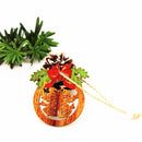 10 Pieces Christmas Tree Ornament Wood Bell Santa Claus Pattern Christmas Decorations