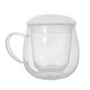 Glass Tea Infuser Cup with Tea Strainer and Lid Durable Heat-resistant
