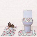 Set Of 3PCS Safe Slip Resistant Flannel Bath Mat With Toilet Rug & Seat Cover Entrance Door Bathroom Coffee Study Kitchen Bed Decor Rug Flamingo