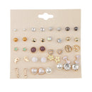 20 Pairs Assorted Rhinestone Pearl Ball Earring Stud Set Earrings Jewelry