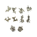 30 Pieces 5 Styles Mixed Lovely Pet Dog Charms Pendants DIY Jewelry Making