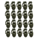 Personalized Grenade Shape Plastic Shoe Lace Buckle Hiking Camping Travel Accessories Army Green Pack Of 20PCS