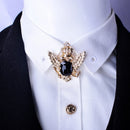 Vintage Mens Crystal Angel Collar Pin Clip Brooch for T-Shirt Jewelry Gold&Black