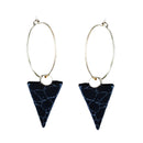 Pair Of Women Girls Ladies Triangle Dangle Earrings Fashion Jewelry Birthday Party Gift Black