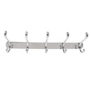 Strong 5-Hook Rack Wall Hook Coat Key Clothes Towel Hanger Holder Silver
