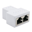 RJ45 Y Adapter Splitter Network Cat5 Cat6 3-way Connector Lan Cable White