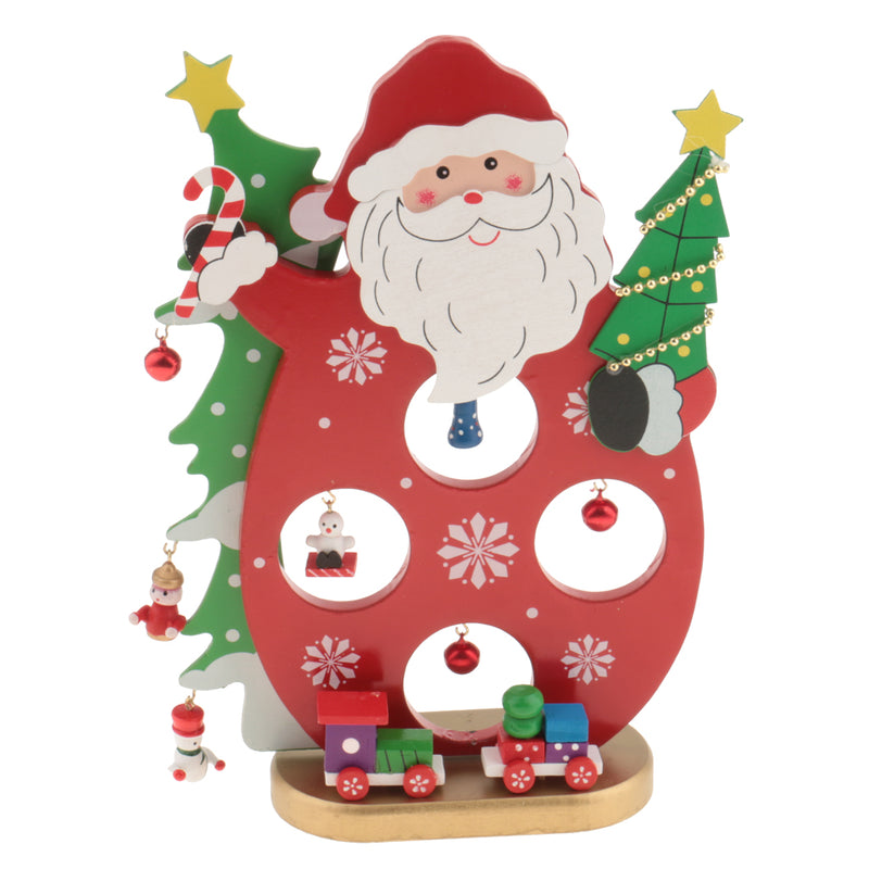 1 Set Wooden Christmas Santa Claus with Bells Table Ornaments Living Room Home Party Decoration Children Kids Xmas Gifts