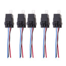 5 Sets 12V 40A SPST Automotive Car Van 5 Pin Relay 5 Wires Harness Sockets