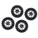 RC 1:10 Racing Car Tires Black Wheel Rim for HSP HPI Rock Crawler Parts Pack of 4