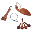 4/4 Violin Parts Accessories Chin Rest Tailpiece Fine Tuner Tuning Peg Tailgut Endpin Strings Kit