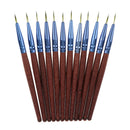 Set OF 12PCS Professional Multipurpose Liquid Eyeliner Brushes Beauty Supplies Cosmetic Tool Blue Brown 4.7 inch