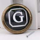 Vintage Cabinet Door Drawer Bin Dresser Handle Pull Knob Hardware Letter G