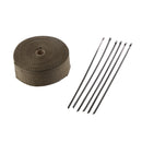 2" Titanium 50Ft Exhaust Header Heat Wrap Tape+6 Stainless Steel Zip Ties Kit