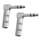 2pcs Guitar Cable Connector 1/4" Right Angle Male Stereo Phone Plug