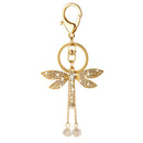 Fashion Crystal Dragonfly Charm Pendant Key Ring Key Chain