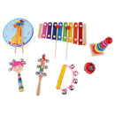 7Pcs Orff World Educational Wooden Musical Instrument Percussion Drums Bell Children's Toys Gift