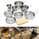 Outdoor Camping Backpacking Cooking Picnic Pot Pan Plate Cup Cookware Set