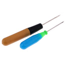 2 Pieces/Set Plastic and Faux Wood Handle Sewing Awl Hand Stitcher Shoe Repair Tool for DIY Sewing Repairing Canvas Leather Thick Fabric