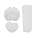 3 Pcs Silicone Mold UV Glue Fondant Mold Sugarcraft Silicone Heart & Cuboid Shape Mold Fondant Mold Cake Decorating Tools Chocolate Gumpaste Molds
