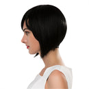 Fashion Women Short Straight Black Hair Wig Bob Style Bang Full Wig Real Human Hair Wig w/ Net Cap Party Halloween Cosplay Custume Accessory