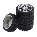 4Pcs 65mm Hexagon Wheel Tire Tyre Black for Radio Control Electric RC Car