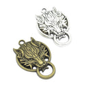 2 Piece Silver Bronze Alloy Wolf Shape Pendant Charms for Jewelry Making DIY Necklace Bracelet Earrings Hair Accessories Craft
