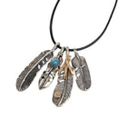Bohemia Metal Feather Shape Eagle Claw Pendant Necklace Retro Collection