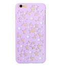 Waterproof Hollow Out Bling Pearl Case Cover Compatible FOR Iphone 6 Plus Purple