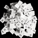 Pack of 100 Wooden Puzzle Tiles Craft Alphabet Lowercase Letters Embellishments Cube Blocks for Kids Creative Toys Crafts