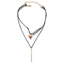 Exquisite Sexy Net Clavicle Chain with Double Layer Weave Net Adjustable Necklace Triangle&Rectangle Pendant Bohemia Style