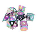 7 Pieces Zinc Alloy D20 D12 D10 D8 D6 D4 Dice with White Number for Dungeons and Dragons MTG RPG 0.62inch