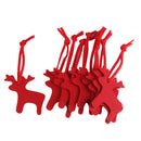 Pack of 10pcs Fawn Deer Shape Felt Christmas Trees Ornament Decor Hanger Craft Red
