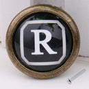 Vintage Cabinet Door Drawer Bin Dresser Handle Pull Knob Hardware Letter R