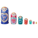 7pcs Beautiful Hand Painted Babushka Wooden Russian Nesting Dolls Gift
