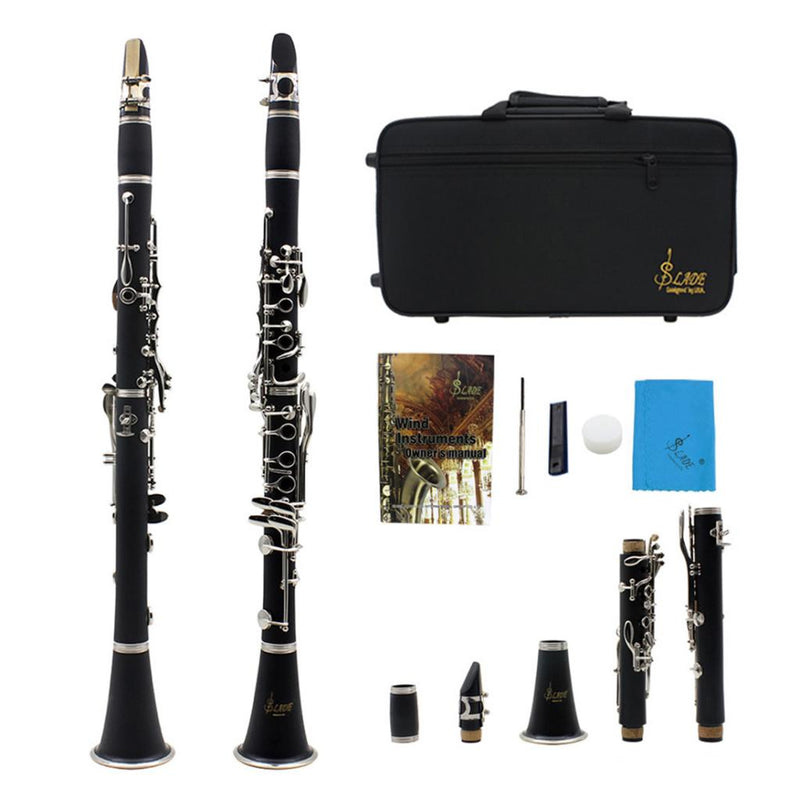 1 Set 17 Key B Clarinet Set Woodwind Instrument - Black