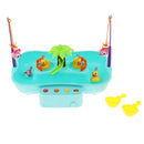 Kids Baby Electronic Add Water Circulating Fishing Game Toy Set with Music & Sound Swimming Pool Toy - 3 Duck + 3 Fish Blue