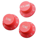 3Pcs Electric Guitar Control Knobs Volume & Tone for Strat SQ Guitar Accessory Pink