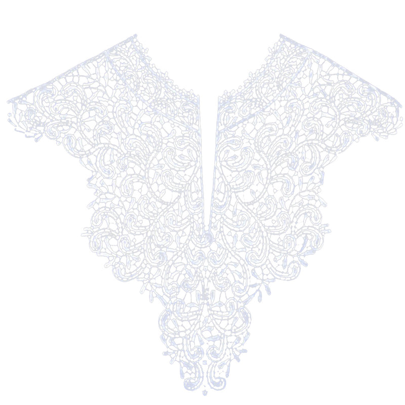 1 Piece White Lace Applique Neck Neckline Collar Venise Lace Trim for DIY Crafts