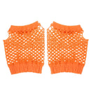 Women Girls Fashionable Bride To Be Hens Night Party Fishnet Fingerless Half Gloves Dance Costume Accessory 1 Pair Orange