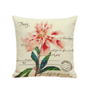 Cotton Linen Nap Cushion Cover Home Decor Throw Pillow Case Flower Print