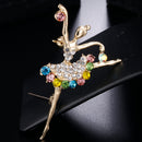 Stylish Ballet Girl's Rhinestone Alloy Brooch Collar Pin Jewelry Party Gift