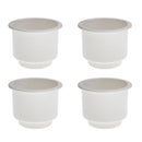 4 Pieces Boat Plastic White Cup Drink Holder For Marine Yacht Truck RV