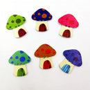 100 Pieces Multicolor Mushroom Shape Wooden Flatback Buttons Scrapbooking Embellishment 25mm