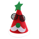 Festival DIY Christmas New Year Red Santa Claus Star Moustache Eyeglasses Cone Hat Children Cartoon Felt Xmas Cap Gift